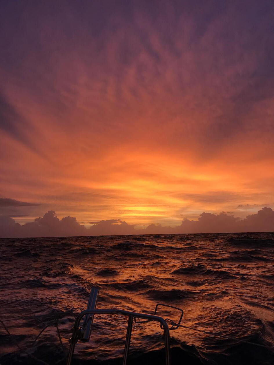 Atlantic Crossing East to West. Beautiful Sunrise.